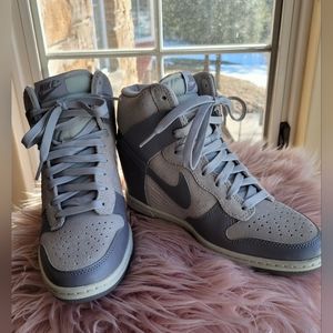 Nike Grey High Top High Heel Platforms